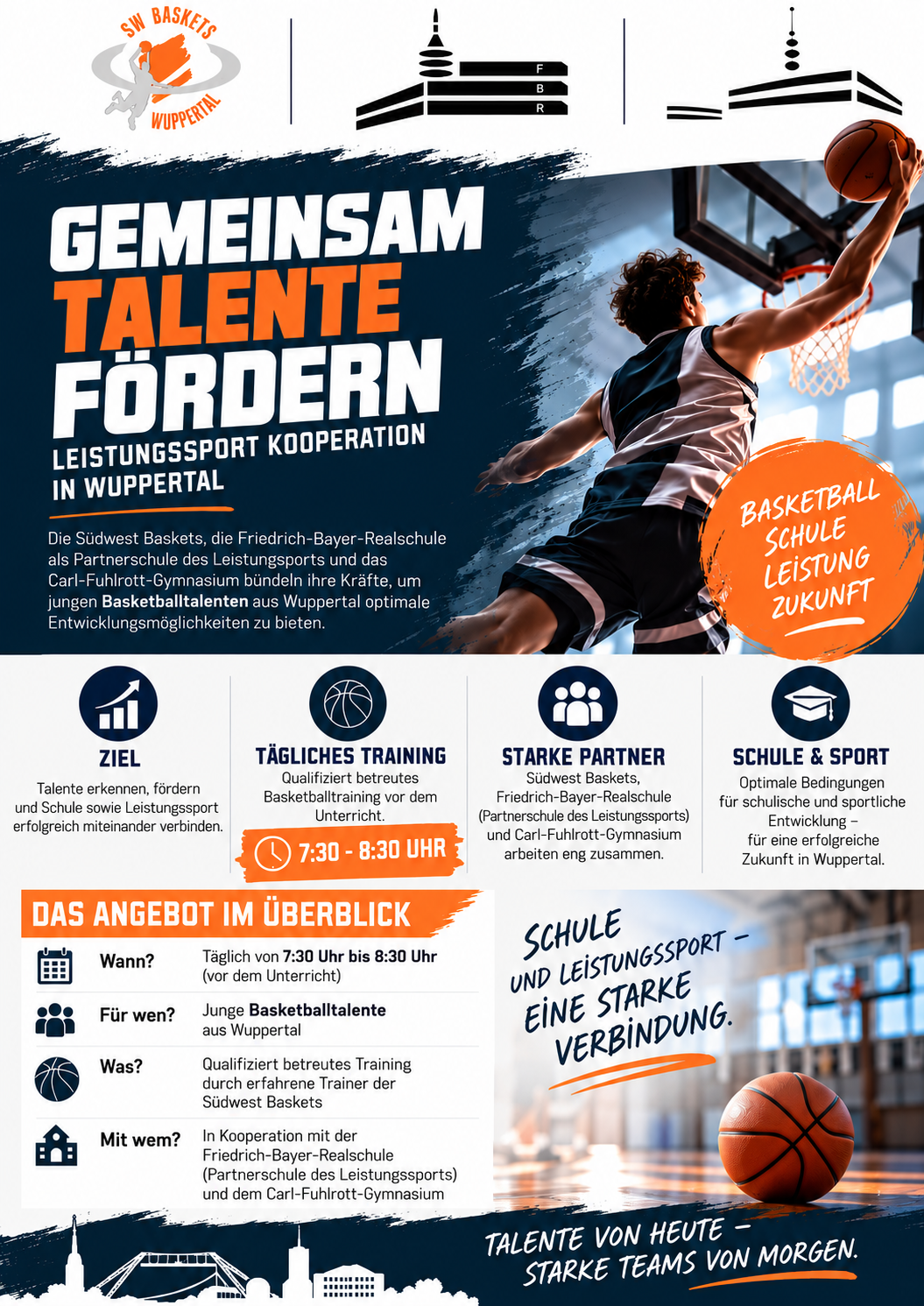 Wir fördern Leistungssport! Basketballkooperation mit den SW Baskets